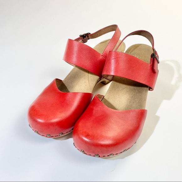 Dansko Shoes - Red Dansko Thea clog mule heels 41